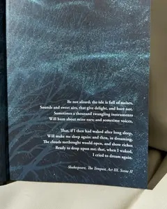 The illustrated endpapers, with lines from The Tempest