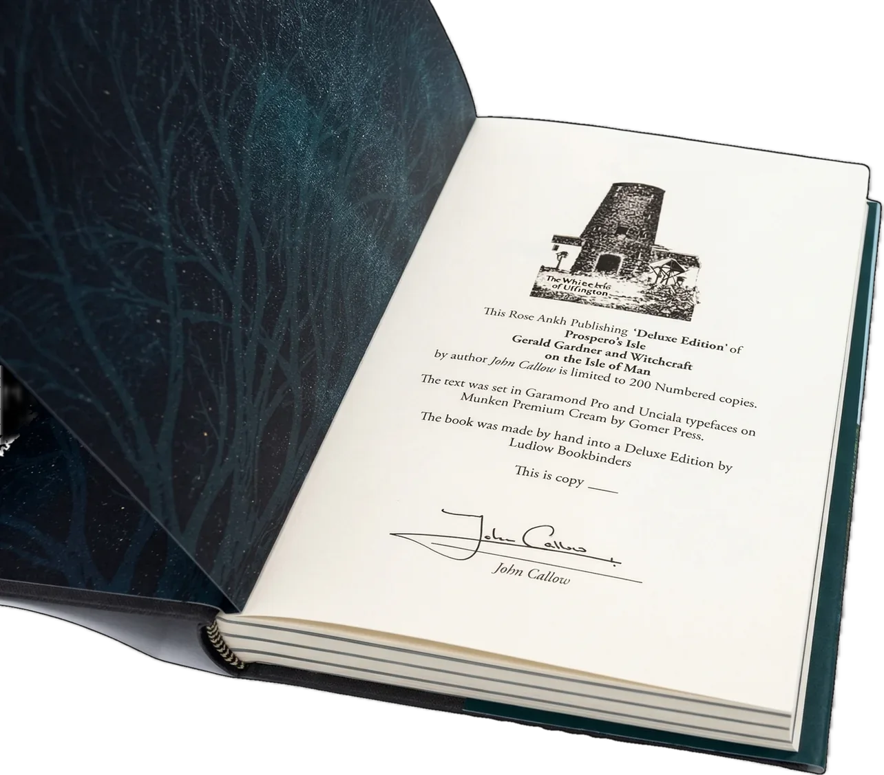 The Deluxe limitation page of Prospero's Isle, signed by John Callow and numbered
